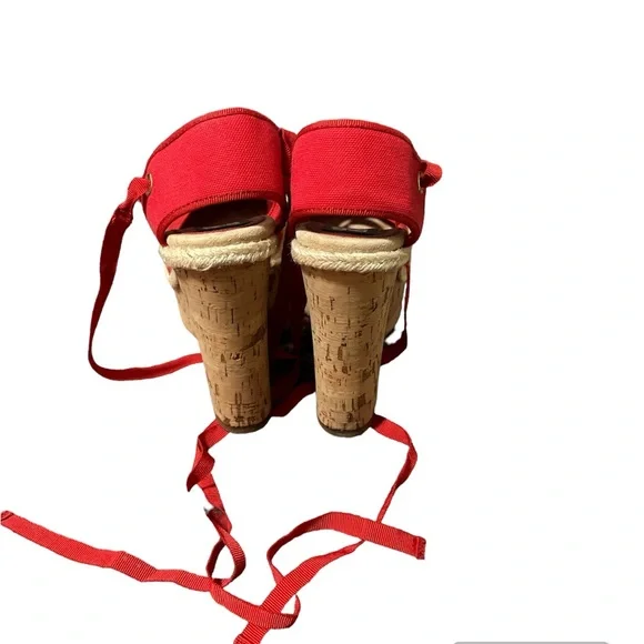 Dolce & Gabbana Red Espadrille Wedges - Picture 5 of 7